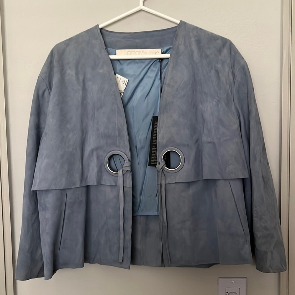 DROMe Double Ring Tie Jacket Blue Suede